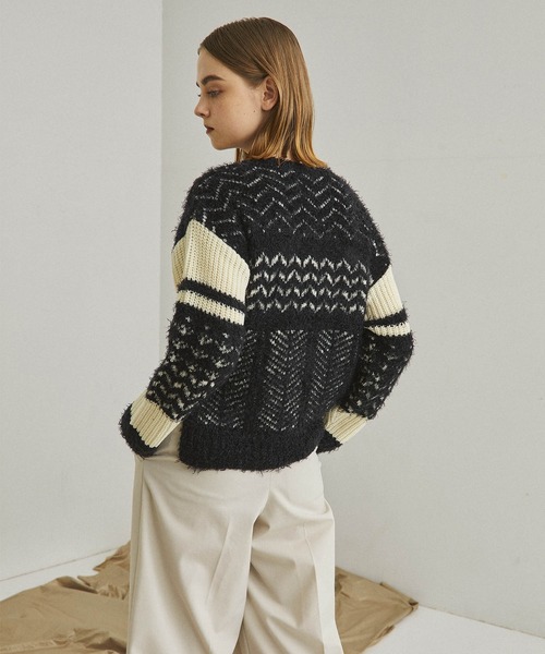 UNITED TOKYO（ユナイテッドトウキョウ）の「スノウジャガードニット（ニット/セーター・レディース・ブラック/カーキ・1）」の15枚目の写真