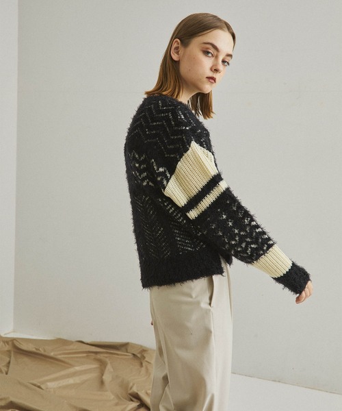 UNITED TOKYO（ユナイテッドトウキョウ）の「スノウジャガードニット（ニット/セーター・レディース・ブラック/カーキ・1）」の14枚目の写真