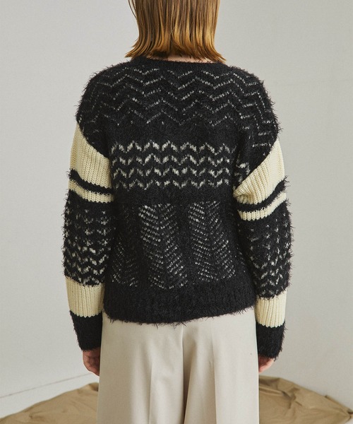 UNITED TOKYO（ユナイテッドトウキョウ）の「スノウジャガードニット（ニット/セーター・レディース・ブラック/カーキ・1）」の11枚目の写真