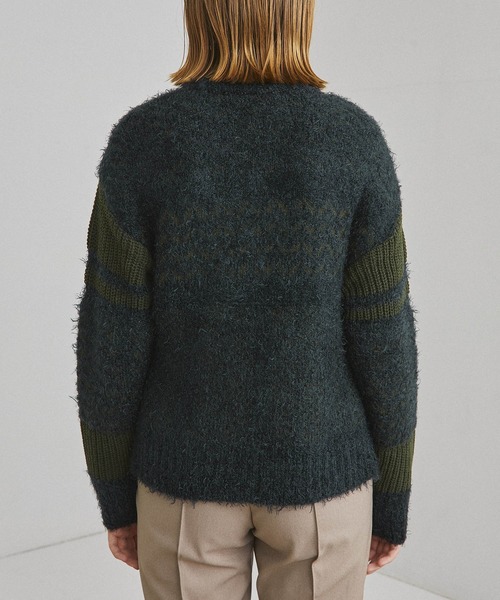 UNITED TOKYO（ユナイテッドトウキョウ）の「スノウジャガードニット（ニット/セーター・レディース・ブラック/カーキ・1）」の3枚目の写真