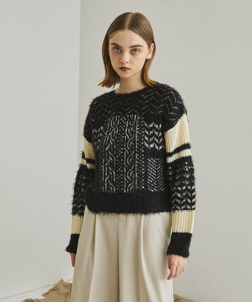 UNITED TOKYO（ユナイテッドトウキョウ）の「スノウジャガードニット（ニット/セーター・レディース・ブラック/カーキ・1）」の16枚目の写真