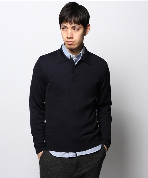 JOURNAL STANDARD(ジャーナルスタンダード)の「SVENSSON / スヴェンソン: POLO LONGSLEEVE / ニット(ニット/セーター・メンズ・グレー/ネイビー・X-SMALL/SMALL)」の2枚目の写真
