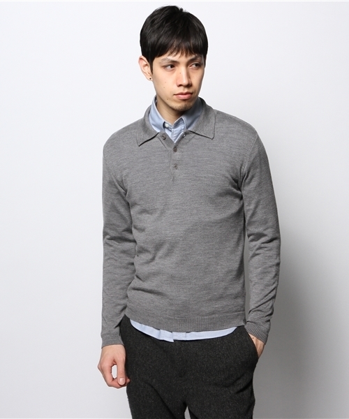 JOURNAL STANDARD(ジャーナルスタンダード)の「SVENSSON / スヴェンソン: POLO LONGSLEEVE / ニット(ニット/セーター・メンズ・グレー/ネイビー・X-SMALL/SMALL)」の1枚目の写真