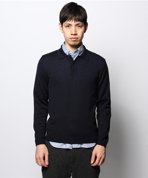 JOURNAL STANDARD(ジャーナルスタンダード)の「SVENSSON / スヴェンソン: POLO LONGSLEEVE / ニット(ニット/セーター・メンズ・グレー/ネイビー・X-SMALL/SMALL)」の3枚目の写真