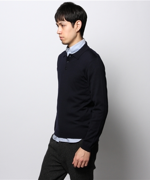 JOURNAL STANDARD(ジャーナルスタンダード)の「SVENSSON / スヴェンソン: POLO LONGSLEEVE / ニット(ニット/セーター・メンズ・グレー/ネイビー・X-SMALL/SMALL)」の4枚目の写真