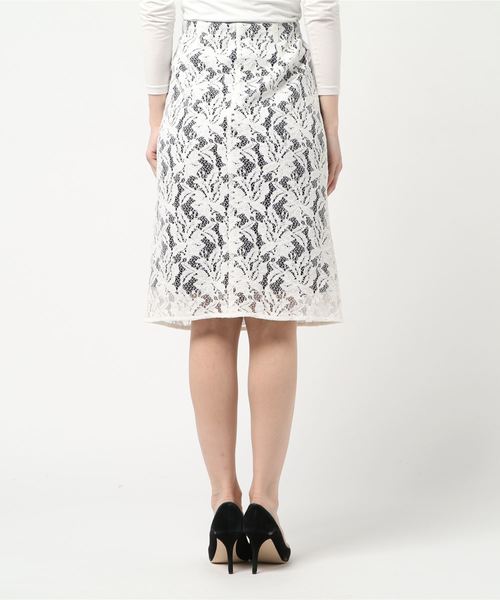 A/C DESIGN BY ALPHA CUBIC(エーシーデザインバイアルファキュービック)の「【レースセットアップ対応】レーススカート(スカート・レディース・オフホワイト/ネイビー・M size/L size)」の4枚目の写真