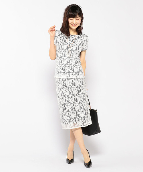 A/C DESIGN BY ALPHA CUBIC(エーシーデザインバイアルファキュービック)の「【レースセットアップ対応】レーススカート(スカート・レディース・オフホワイト/ネイビー・M size/L size)」の7枚目の写真