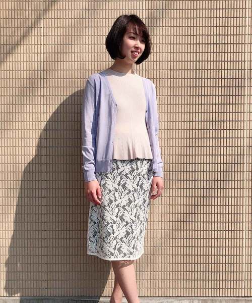 A/C DESIGN BY ALPHA CUBIC(エーシーデザインバイアルファキュービック)の「【レースセットアップ対応】レーススカート(スカート・レディース・オフホワイト/ネイビー・M size/L size)」の6枚目の写真