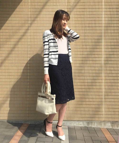 A/C DESIGN BY ALPHA CUBIC(エーシーデザインバイアルファキュービック)の「【レースセットアップ対応】レーススカート(スカート・レディース・オフホワイト/ネイビー・M size/L size)」の16枚目の写真