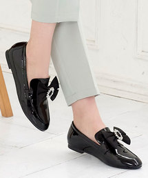 リボン付き2wayローファーシューズ