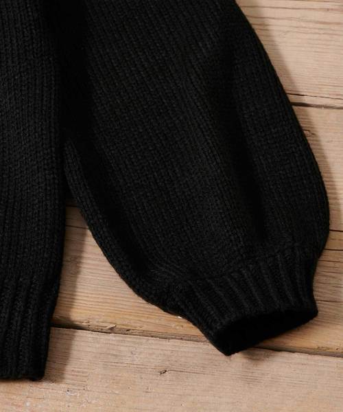 classicalelf（クラシカルエルフ）の「ノルディック柄ビッグシルエット ローゲージパフスリーブニット(長袖)（ニット/セーター・レディース・ブラック/ベージュ・X-LARGE/MEDIUM）」の5枚目の写真
