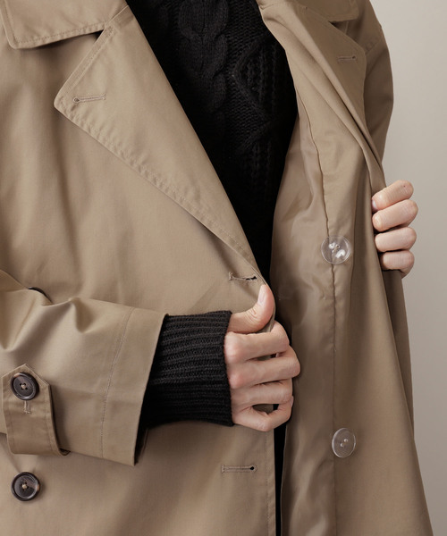 MONO-MART(モノマート)の「ビッグシルエットトレンチコート(T/Cツイル fabric)(トレンチコート・メンズ・ブラック/ベージュ/ブラウン/カーキ・M/L)」の10枚目の写真