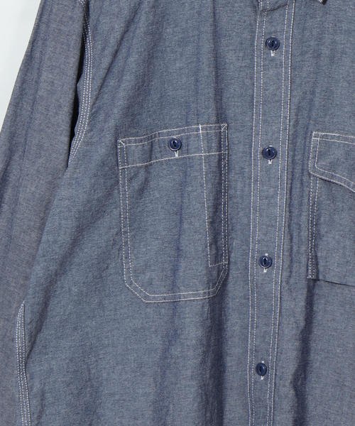 coen(コーエン)の「ワークシャツ(シャツ/ブラウス・メンズ・ホワイト/ネイビー・LARGE/X-LARGE/MEDIUM/SMALL)」の11枚目の写真