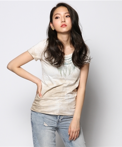 goa（ゴア）の「シェル・ターコイズネックレスTシャツ（Tシャツ/カットソー・レディース・オフホワイト/A・FREE）」の2枚目の写真