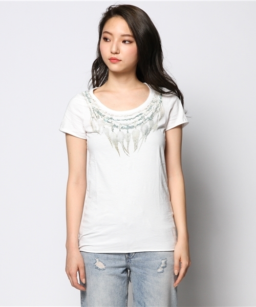 goa（ゴア）の「シェル・ターコイズネックレスTシャツ（Tシャツ/カットソー・レディース・オフホワイト/A・FREE）」の10枚目の写真