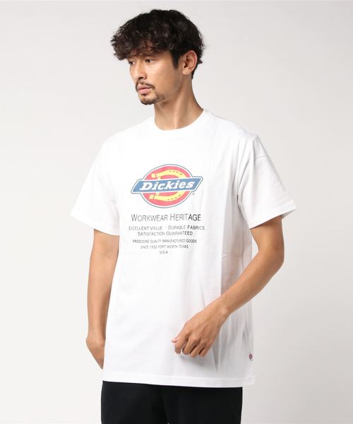 Dickies(ディッキーズ)の「Dickiesロゴプリント半袖Tシャツ(Tシャツ/カットソー)」|ホワイト