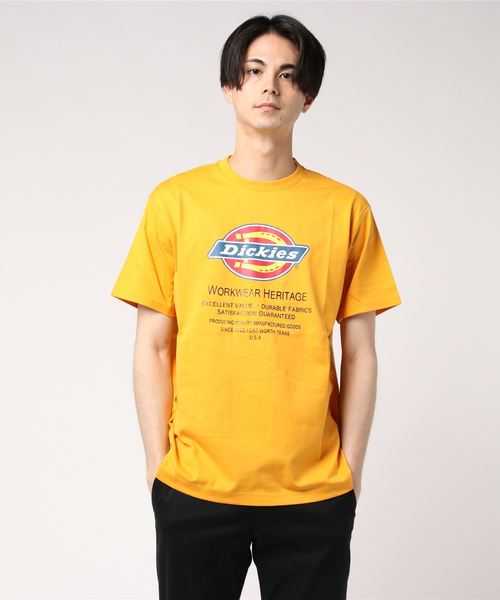 Dickies(ディッキーズ)の「Dickiesロゴプリント半袖Tシャツ(Tシャツ/カットソー)」|オレンジ