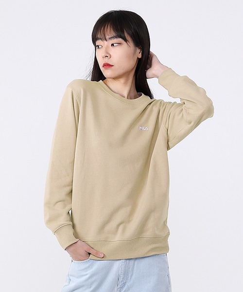 FILA（フィラ）の「【FILA/フィラ】ワンポイント ロゴ 刺繍 裏起毛 プルオーバー スウェット トレーナー（スウェット・レディース・ホワイト/ブラック/ネイビー/杢グレー/ピンクベージュ/ベージュ/ピンク系その他/ボルドー・M/L/LL）」の4枚目の写真