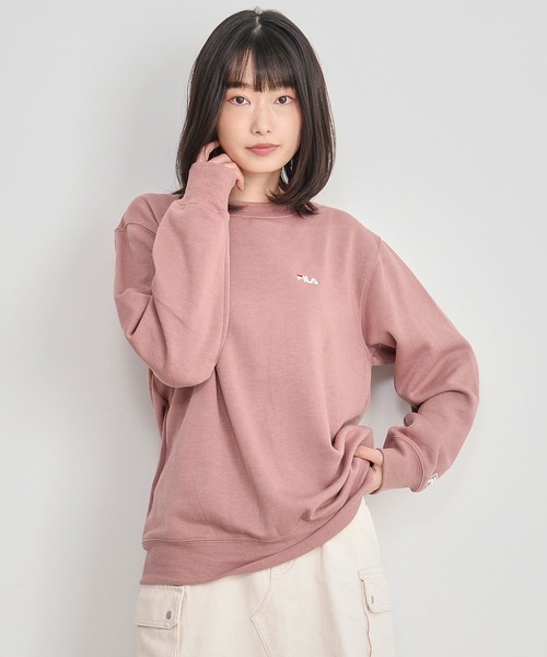 FILA（フィラ）の「【FILA/フィラ】ワンポイント ロゴ 刺繍 裏起毛 プルオーバー スウェット トレーナー（スウェット・レディース・ホワイト/ブラック/ネイビー/杢グレー/ピンクベージュ/ベージュ/ピンク系その他/ボルドー・M/L/LL）」の6枚目の写真