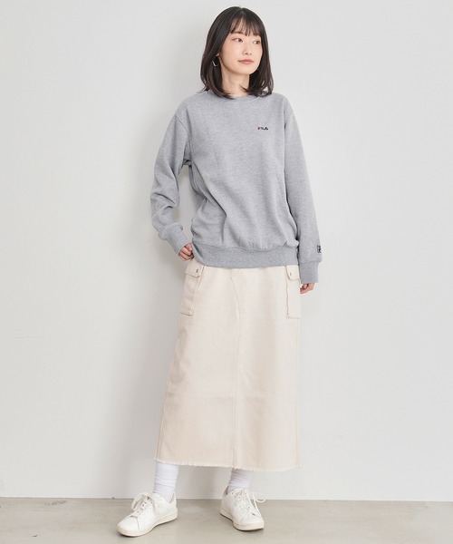 FILA（フィラ）の「【FILA/フィラ】ワンポイント ロゴ 刺繍 裏起毛 プルオーバー スウェット トレーナー（スウェット・レディース・ホワイト/ブラック/ネイビー/杢グレー/ピンクベージュ/ベージュ/ピンク系その他/ボルドー・M/L/LL）」の12枚目の写真