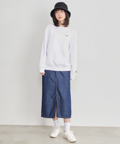 FILA（フィラ）の「【FILA/フィラ】ワンポイント ロゴ 刺繍 裏起毛 プルオーバー スウェット トレーナー（スウェット・レディース・ホワイト/ブラック/ネイビー/杢グレー/ピンクベージュ/ベージュ/ピンク系その他/ボルドー・M/L/LL）」の10枚目の写真