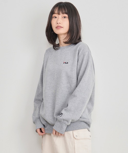 FILA（フィラ）の「【FILA/フィラ】ワンポイント ロゴ 刺繍 裏起毛 プルオーバー スウェット トレーナー（スウェット・レディース・ホワイト/ブラック/ネイビー/杢グレー/ピンクベージュ/ベージュ/ピンク系その他/ボルドー・M/L/LL）」の21枚目の写真