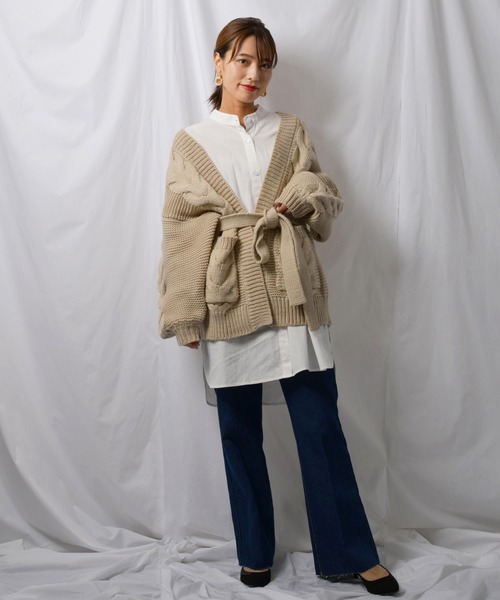 Ambre Neige（アンブルネージュ）の「カットオフフレアデニム／フレアデニム／ボトム／【WEB/EC限定商品】（デニムパンツ・レディース・ネイビー/サックスブルー・SMALL/MEDIUM/LARGE）」の20枚目の写真