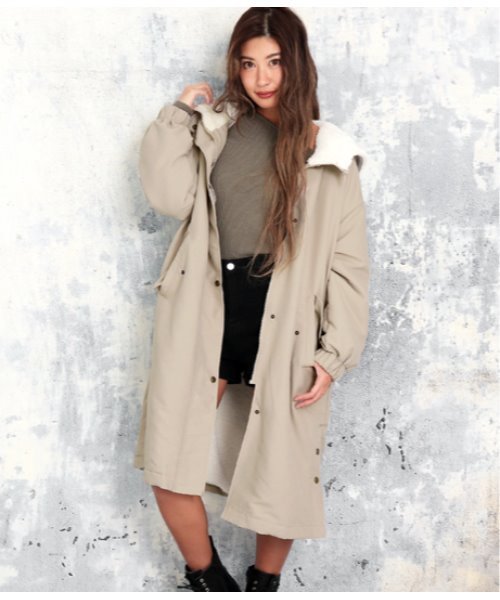 Anap アナップ の 裏ボアロングミリタリーコート ミリタリージャケット Wear