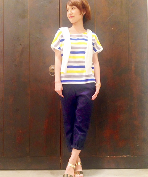 CIAOPANIC TYPY（チャオパニックティピー）の「コットンツイルストレッチテーパードパンツ2（チノパンツ・レディース・ネイビー/ホワイト/ベージュ・MEDIUM/SMALL/LARGE）」の3枚目の写真