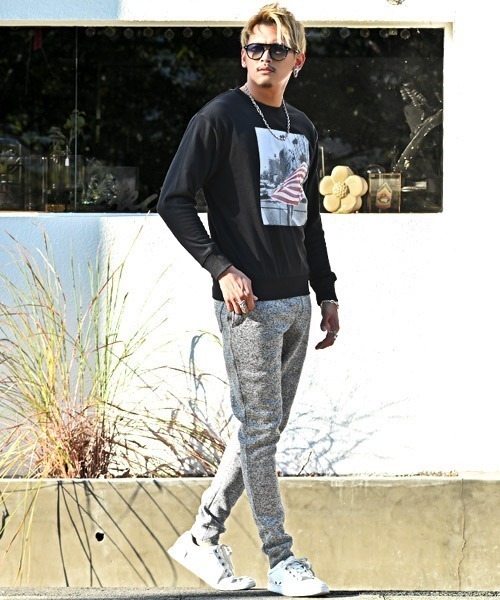 LUXSTYLE（ラグスタイル）の「メランジフリースパンツ（その他パンツ・メンズ・ブラック/杢グレー/グレー系その他/グリーン系その他・S/M/L/XL）」の8枚目の写真