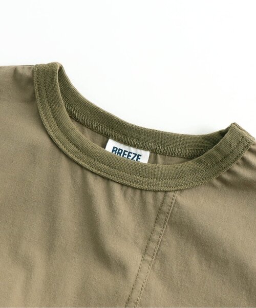 BREEZE(ブリーズ)の「/WEB限定 布帛半袖Tシャツ(Tシャツ/カットソー・キッズ・チャコール/カーキ・100/110/90/120/130/140)」の5枚目の写真