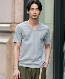 ストレッチ スパンフライス Vネック Tシャツ 半袖