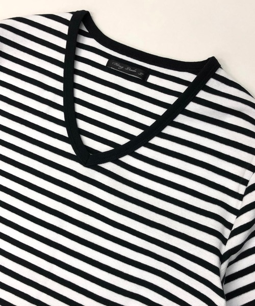 Bling Leads（ブリングリーズ）の「ストレッチ スパンフライス Vネック Tシャツ 半袖（Tシャツ/カットソー・メンズ・ワインレッド/ホワイト/カーキ/チャコールグレー/ダークブラウン/杢グレー/ブラック/ホワイト系その他/ネイビー・L/XL/M）」の18枚目の写真