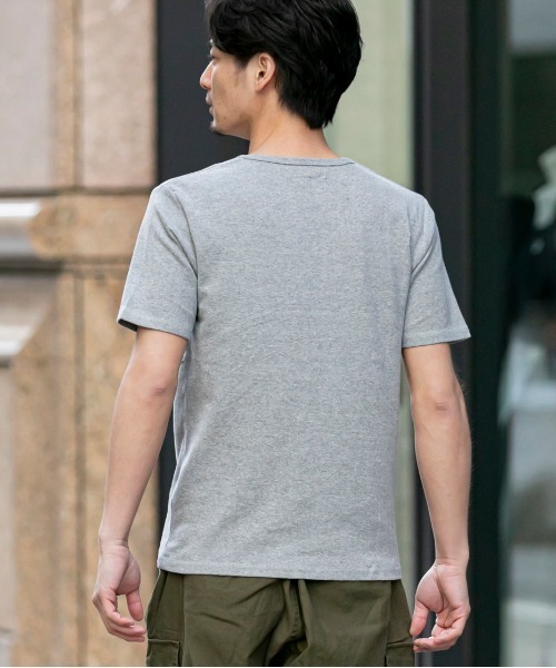 Bling Leads（ブリングリーズ）の「ストレッチ スパンフライス Vネック Tシャツ 半袖（Tシャツ/カットソー・メンズ・ワインレッド/ホワイト/カーキ/チャコールグレー/ダークブラウン/杢グレー/ブラック/ホワイト系その他/ネイビー・L/XL/M）」の12枚目の写真