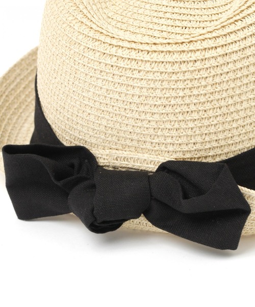 LAKOLE（ラコレ）の「【UVカット】バックリボン中折れハット / LAKOLE（ハット・レディース・ブラック/サンドグレー/ダークオリーブ・FREE）」の6枚目の写真