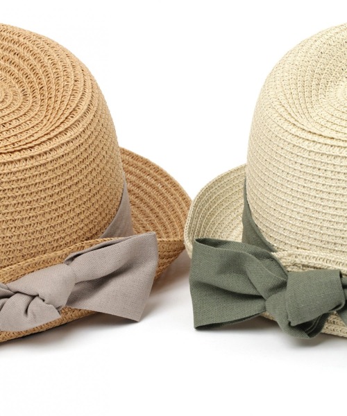 LAKOLE（ラコレ）の「【UVカット】バックリボン中折れハット / LAKOLE（ハット・レディース・ブラック/サンドグレー/ダークオリーブ・FREE）」の14枚目の写真