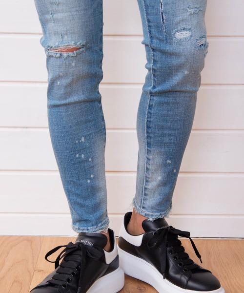 #Re:room（リルーム）の「ヴィンテージリメイクスキニーデニム（デニムパンツ・メンズ・ブラック/ライトブルー・MEDIUM/SMALL）」の17枚目の写真