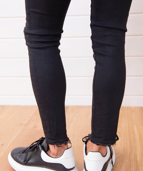 #Re:room（リルーム）の「ヴィンテージリメイクスキニーデニム（デニムパンツ・メンズ・ブラック/ライトブルー・MEDIUM/SMALL）」の8枚目の写真