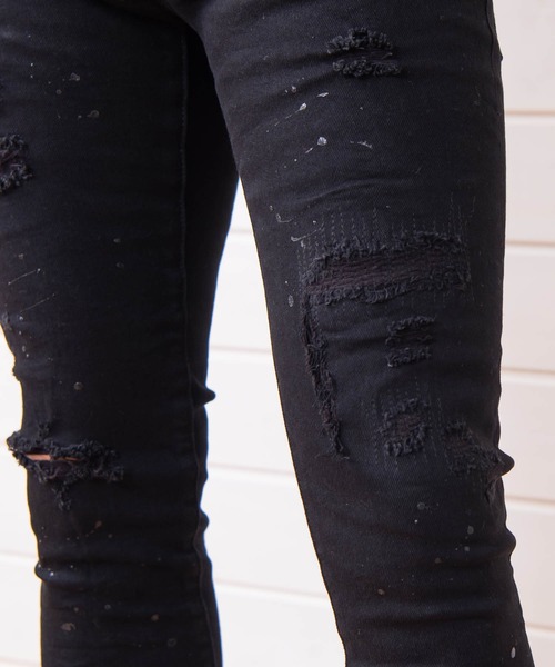 #Re:room（リルーム）の「ヴィンテージリメイクスキニーデニム（デニムパンツ・メンズ・ブラック/ライトブルー・MEDIUM/SMALL）」の14枚目の写真