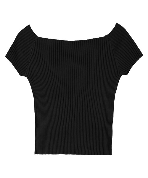 Julia Boutique（ジュリアブティック）の「オフショルダーリブニットトップス/510699（Tシャツ/カットソー・レディース・テラコッタ/ベージュ/パープル/ブラック/ホワイト/ブルー/モカ・ONE）」の8枚目の写真