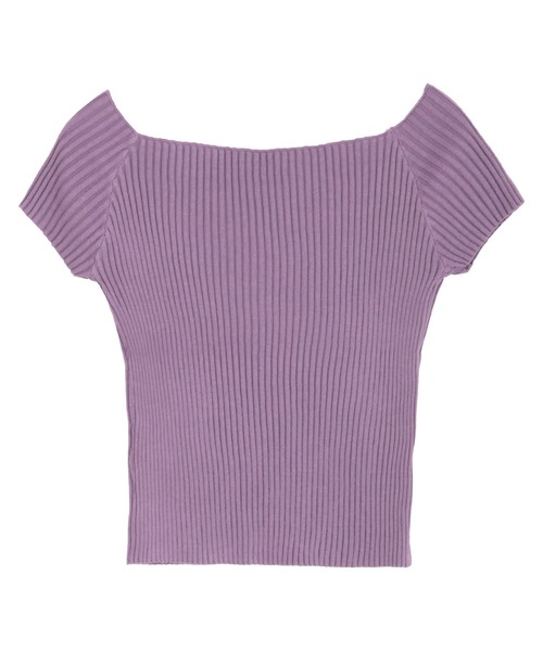 Julia Boutique（ジュリアブティック）の「オフショルダーリブニットトップス/510699（Tシャツ/カットソー・レディース・テラコッタ/ベージュ/パープル/ブラック/ホワイト/ブルー/モカ・ONE）」の9枚目の写真