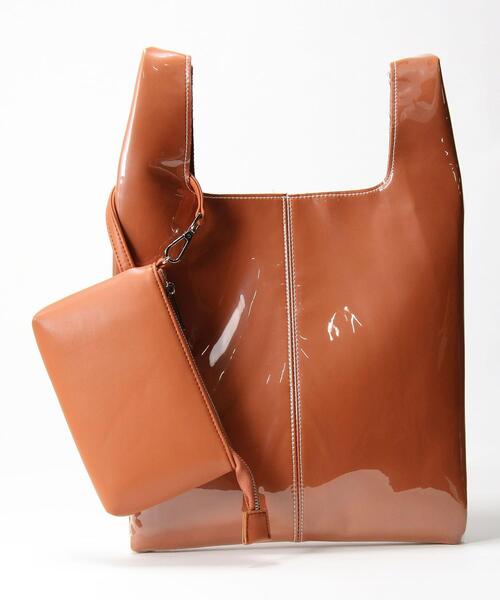 BEAUTY&YOUTH UNITED ARROWS（ビューティーアンドユースユナイテッドアローズ）の「BY ステッチカバーショッピングバッグ ◆（ハンドバッグ・レディース・ブラック/オレンジ系その他/モカ・FREE）」の4枚目の写真