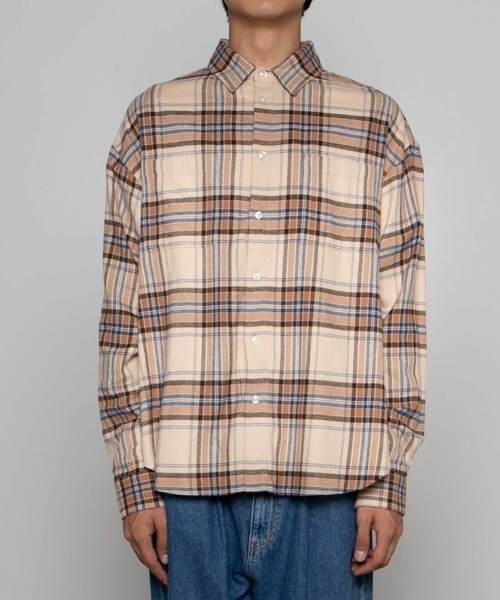 WEGO（ウィゴー）の「WEGO/ドロップショルダーネルシャツ（シャツ/ブラウス・メンズ・ベージュ系その他2/ブラウン系その他2/グリーン系その他2/ブルー系その他2・MEDIUM/SMALL/LARGE）」の18枚目の写真