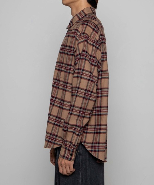 WEGO（ウィゴー）の「WEGO/ドロップショルダーネルシャツ（シャツ/ブラウス・メンズ・ベージュ系その他2/ブラウン系その他2/グリーン系その他2/ブルー系その他2・MEDIUM/SMALL/LARGE）」の7枚目の写真