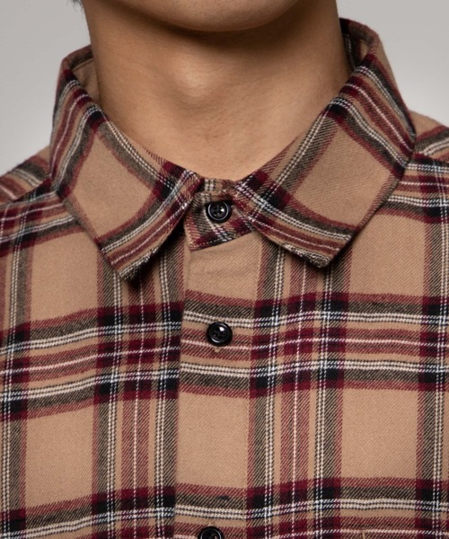 WEGO（ウィゴー）の「WEGO/ドロップショルダーネルシャツ（シャツ/ブラウス・メンズ・ベージュ系その他2/ブラウン系その他2/グリーン系その他2/ブルー系その他2・MEDIUM/SMALL/LARGE）」の22枚目の写真