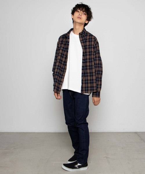 WEGO（ウィゴー）の「WEGO/ドロップショルダーネルシャツ（シャツ/ブラウス・メンズ・ベージュ系その他2/ブラウン系その他2/グリーン系その他2/ブルー系その他2・MEDIUM/SMALL/LARGE）」の21枚目の写真