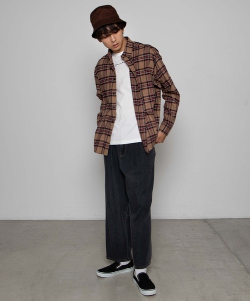 WEGO（ウィゴー）の「WEGO/ドロップショルダーネルシャツ（シャツ/ブラウス・メンズ・ベージュ系その他2/ブラウン系その他2/グリーン系その他2/ブルー系その他2・MEDIUM/SMALL/LARGE）」の5枚目の写真