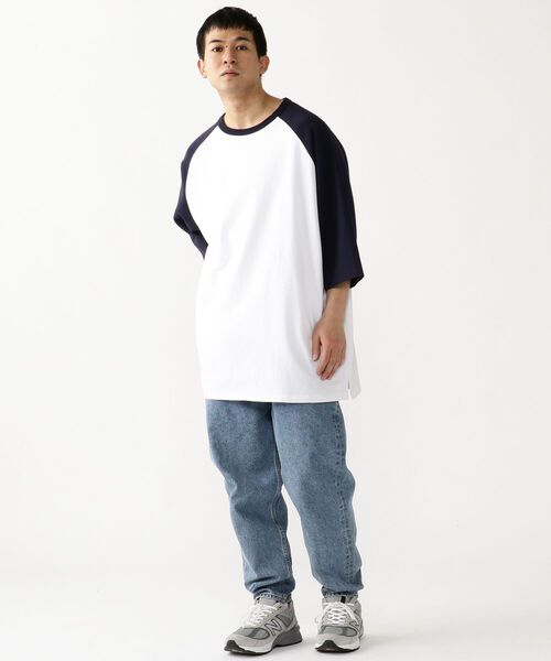 BEAMS(ビームス)の「BEAMS / ルーズ ベースボール Tシャツ(Tシャツ/カットソー・メンズ・ホワイト/ベージュ/グレー系その他・SMALL/MEDIUM/LARGE/X-LARGE)」の7枚目の写真