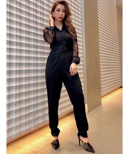 RESEXXY（リゼクシー）の「袖レースコンビネゾン（つなぎ/オールインワン・レディース・ブラック/ベージュ/イエロー・FREE）」の7枚目の写真