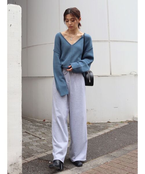 EMODA（エモダ）の「タックウエストカットワイドパンツ（その他パンツ・レディース・ブラック/グレー・SMALL/MEDIUM）」の3枚目の写真